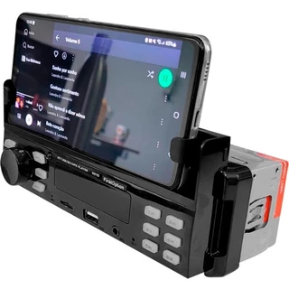 Mp3 Player Automotivo Suporte Ajustável Para Celular Bluetootch Sd Usb Fm