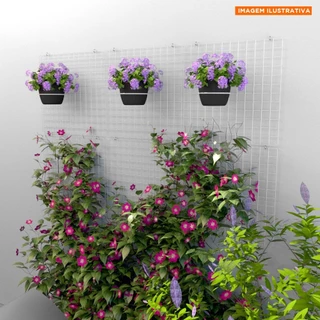 Kit Tela Aramada 60x60cm para Jardim Vertical Floreira Jardim Suspenso e Horta Vertical