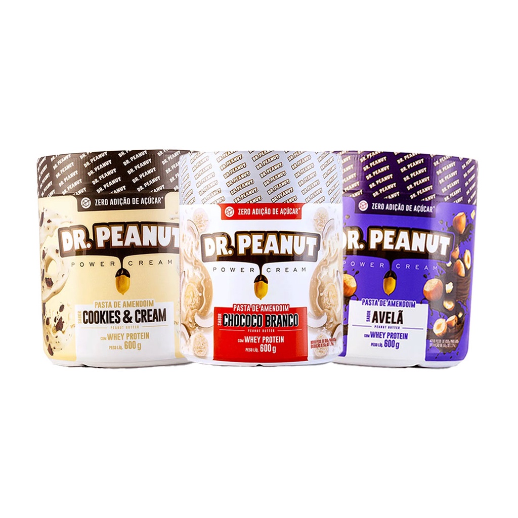 KIT 3x / 2x Pasta de Amendoim Pro 600g com Whey Protein – Dr Peanut