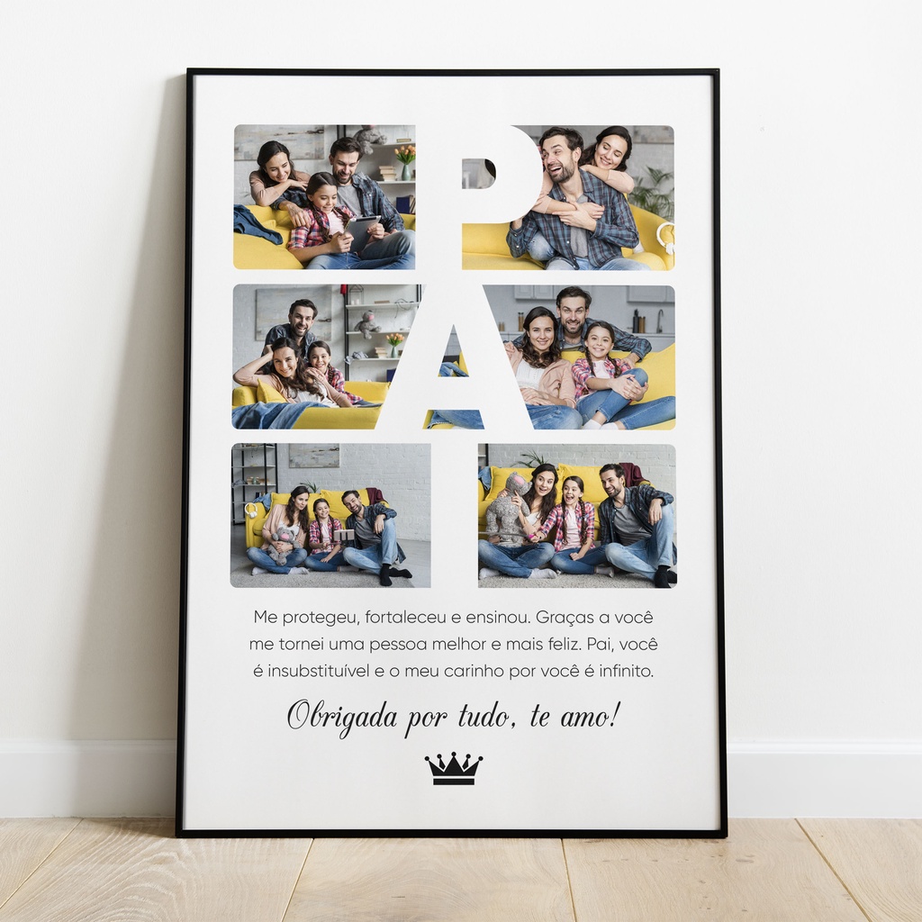 Quadro Personalizado Fotos Pai Tipo U – Lindo presente Pai – Crie do ...
