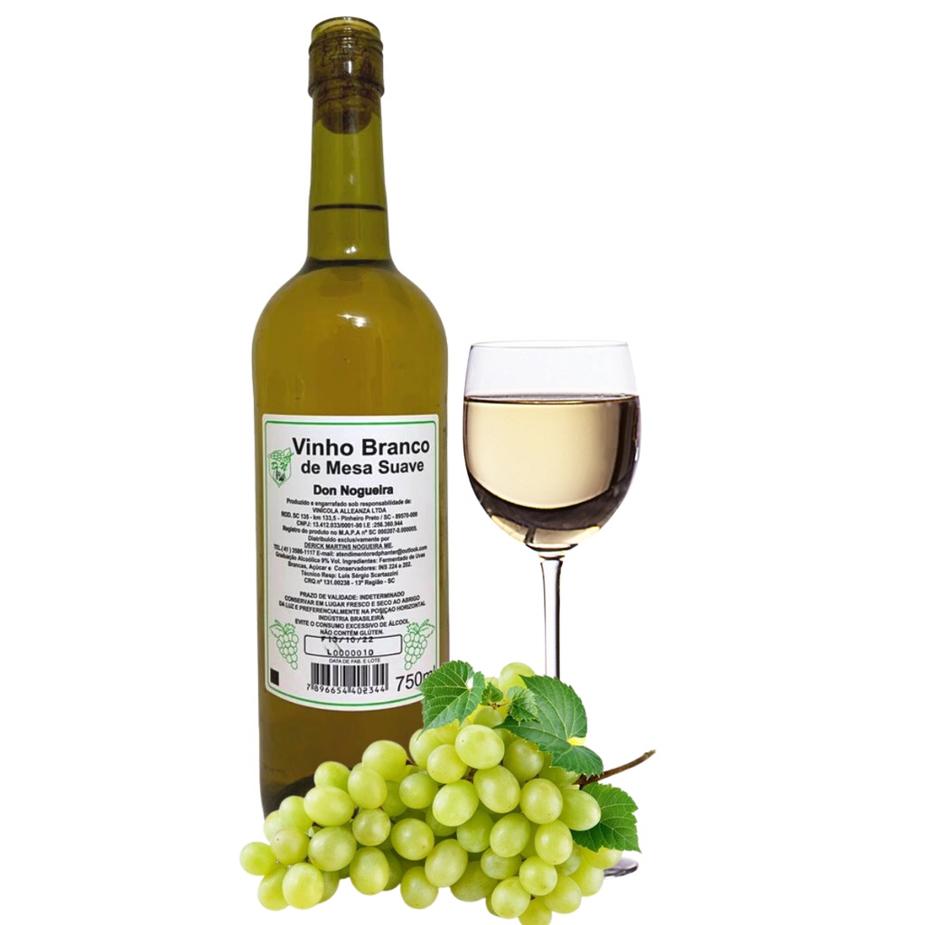 Vinho Branco de Mesa Suave Artesanal - 750ml | Shopee Brasil