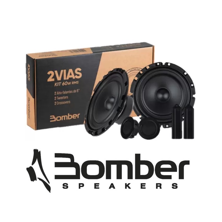 KIT DUAS VIAS 6 POLEGADAS 120W BOMBER ALTO FALANTE + TWEETER SOM CARRO DE QUALIDADE