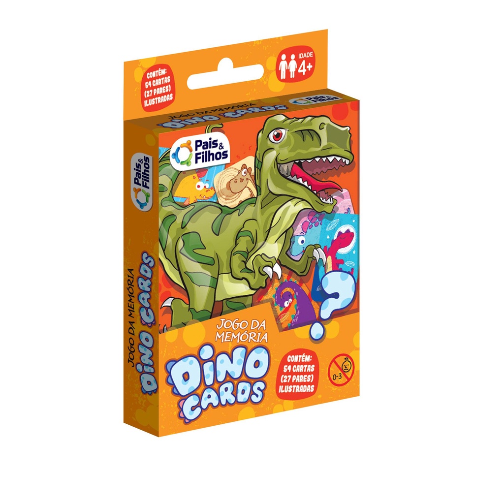 Jogo Da Memoria Dino Cards 54 Cartas Colorido Infantil Promo