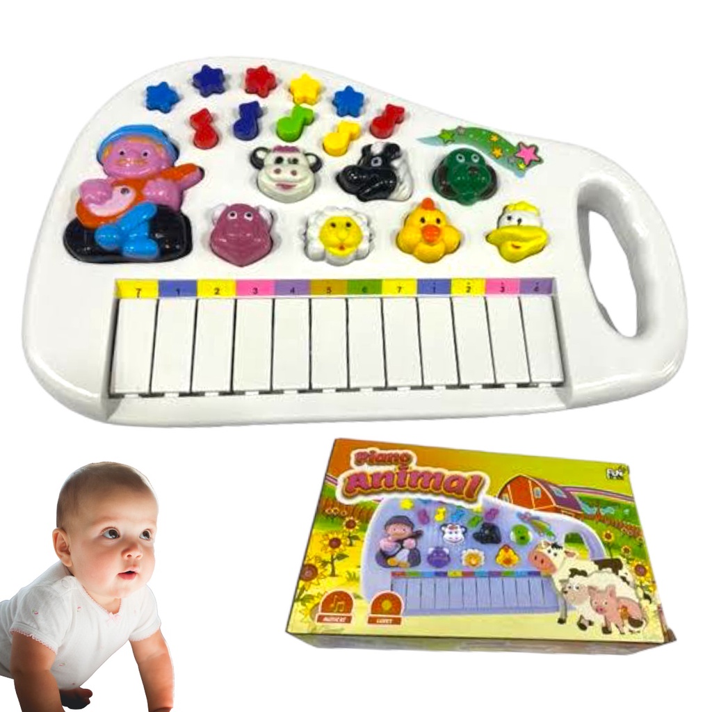 Piano de Brinquedo Infantil Animais da Fazenda Teclado Bebê - Toys