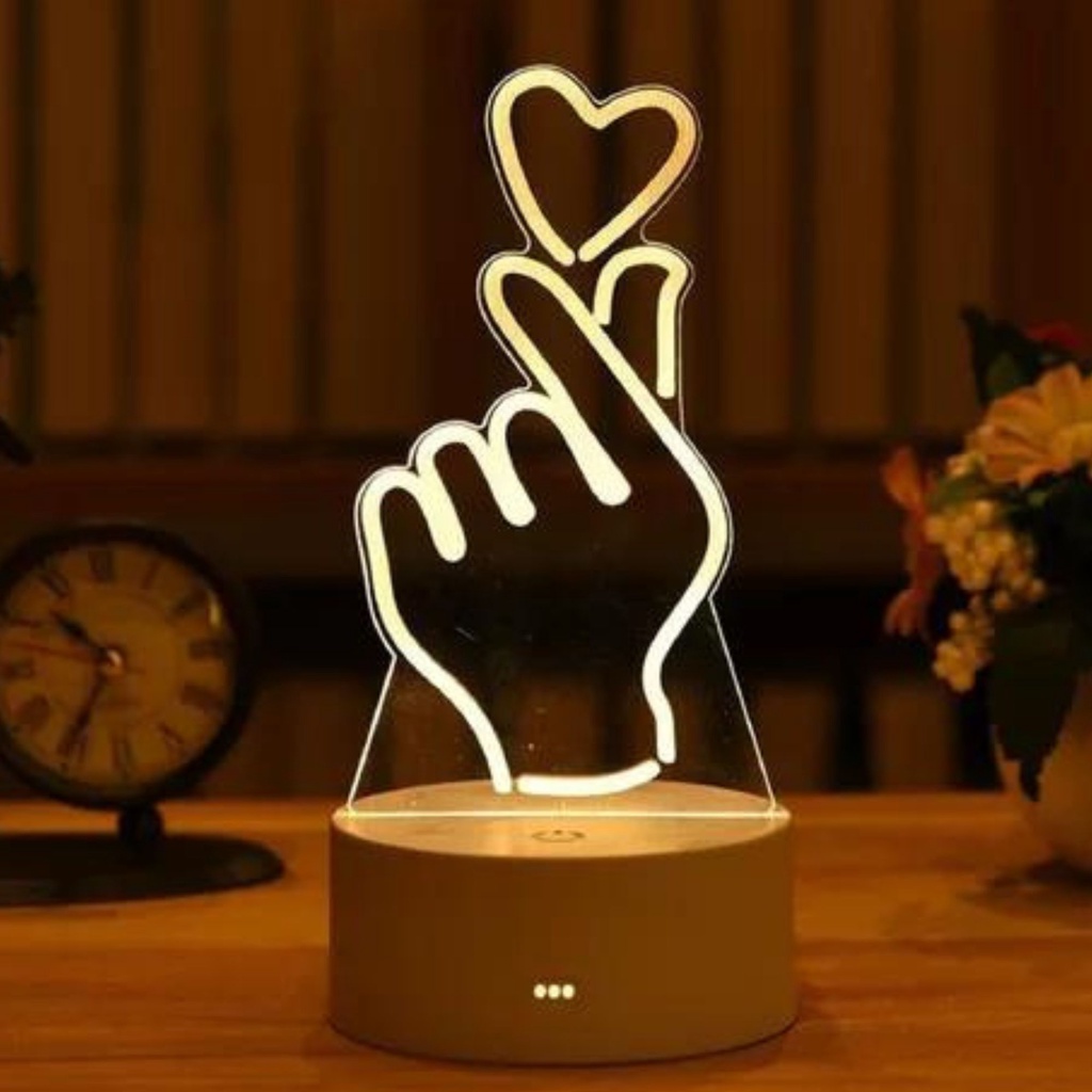 Luminaria Desenhos Decorativos Placa Led Usb 3d Luz Abajur