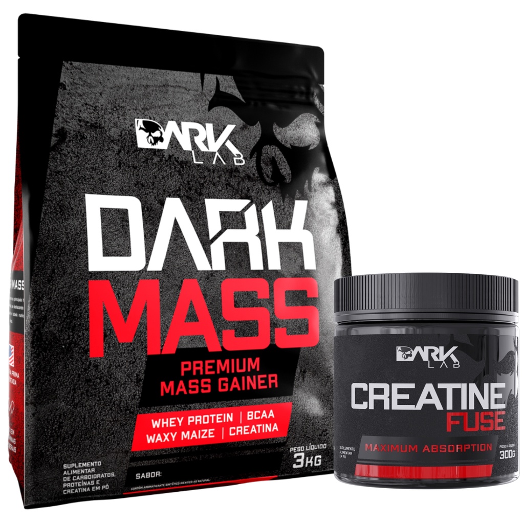 Kit Hipercalórico Dark Mass 3KG + Creatina Monohidratada Fuse 300g / 150g – Dark Lab