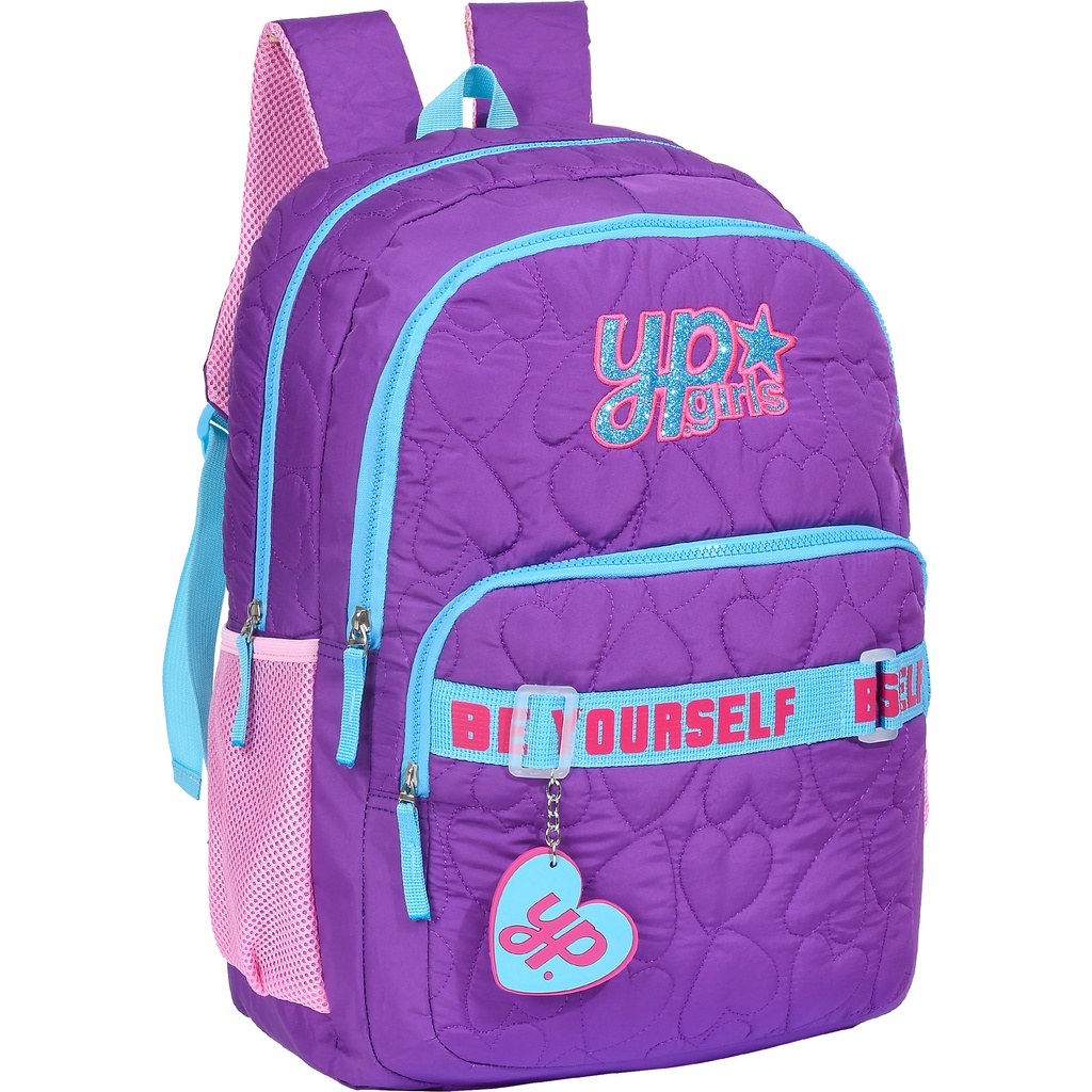 Mochila Com Pins E Acessórios, Mochila Escolar Kawaii Fofa Para Meninas  (roxo)