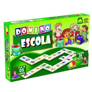 Jogo Domino com 28 Peças de Madeira Educativo para Crianças - Loja Tatu de  Boa!