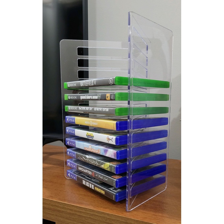 Suporte acrilico cristal para 12 jogos ou bluray ps3, ps4, Xbox