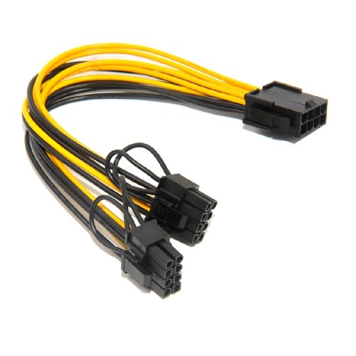 Cabo Splitter 8 pinos pci-e p/ 2x 6+2 pci-e - 20 cm Placa Video