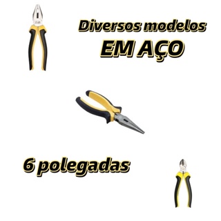 Alicate em aço diversos modelos (corte diagonal universal meia cana) de 6 Polegadas