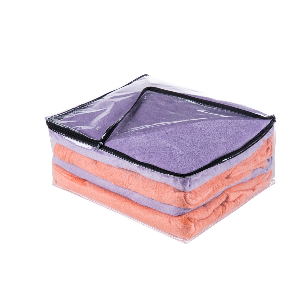 Saco Organizador Multiuso Embalagem Transparente Edredom Coberta Toalhas de Pvc e Ziper Preto