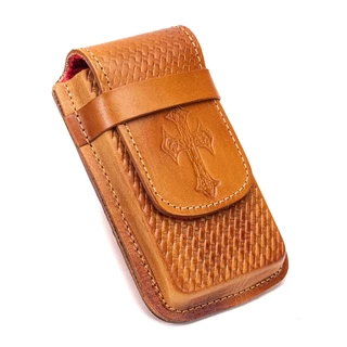 Bainha Capinha De Celular Em Couro Legitimo Pião Roça- Vários Modelos