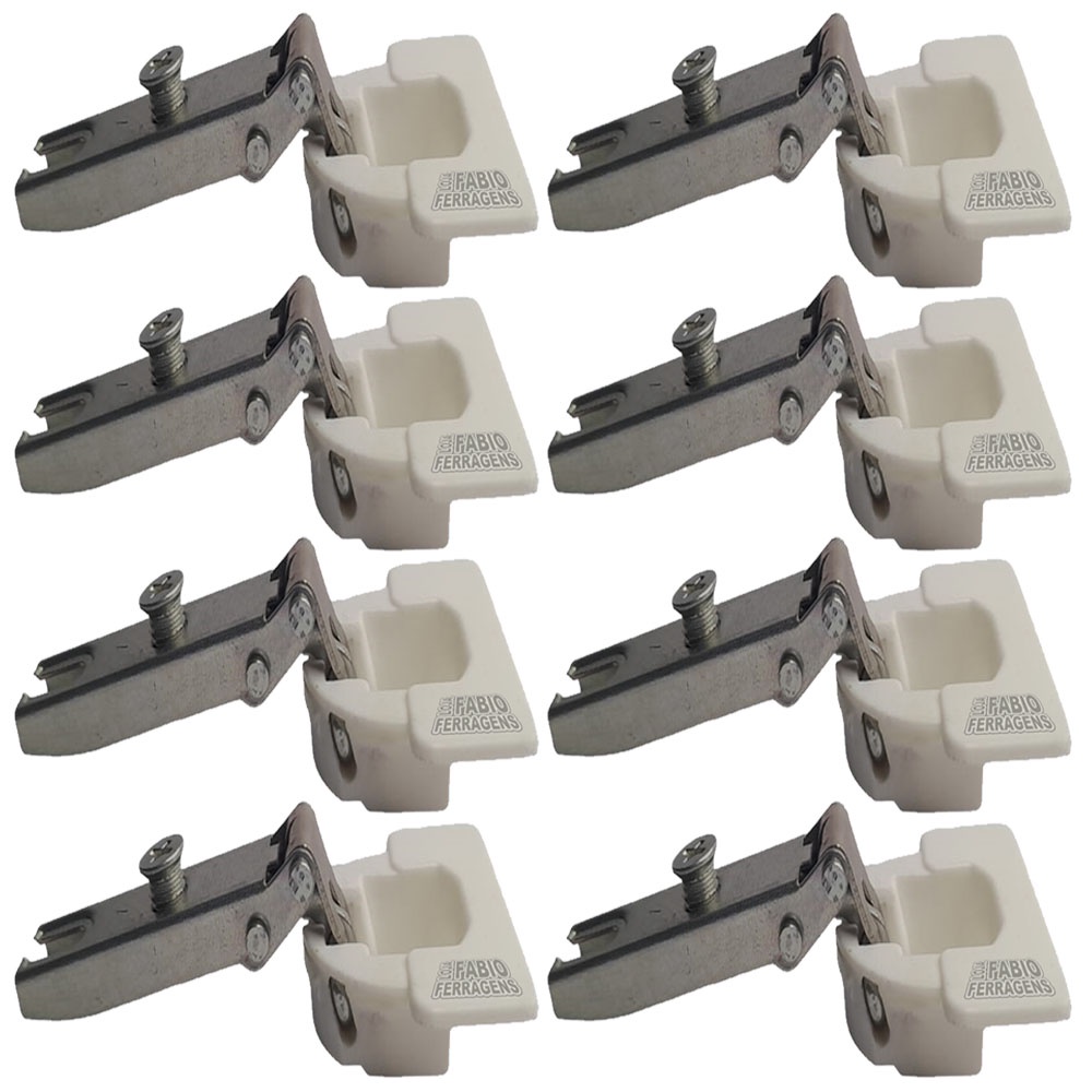 Kit 8 Peças - Dobradiça Para Armario Itatiaia Reta / Baixa Original - Fabio Ferragens