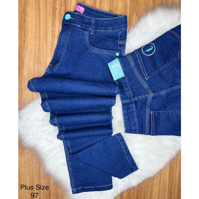 Calça Jeans Feminina Destroid Sal e Pimenta moda Plus Size