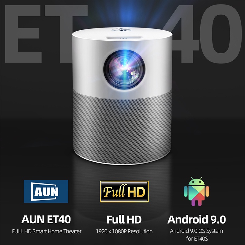 AUN ET40 Projetor mini Doméstico Resolução 1080P De Filme wifi 4k Com Som Cavidade Estéreo surround Para Andróide
