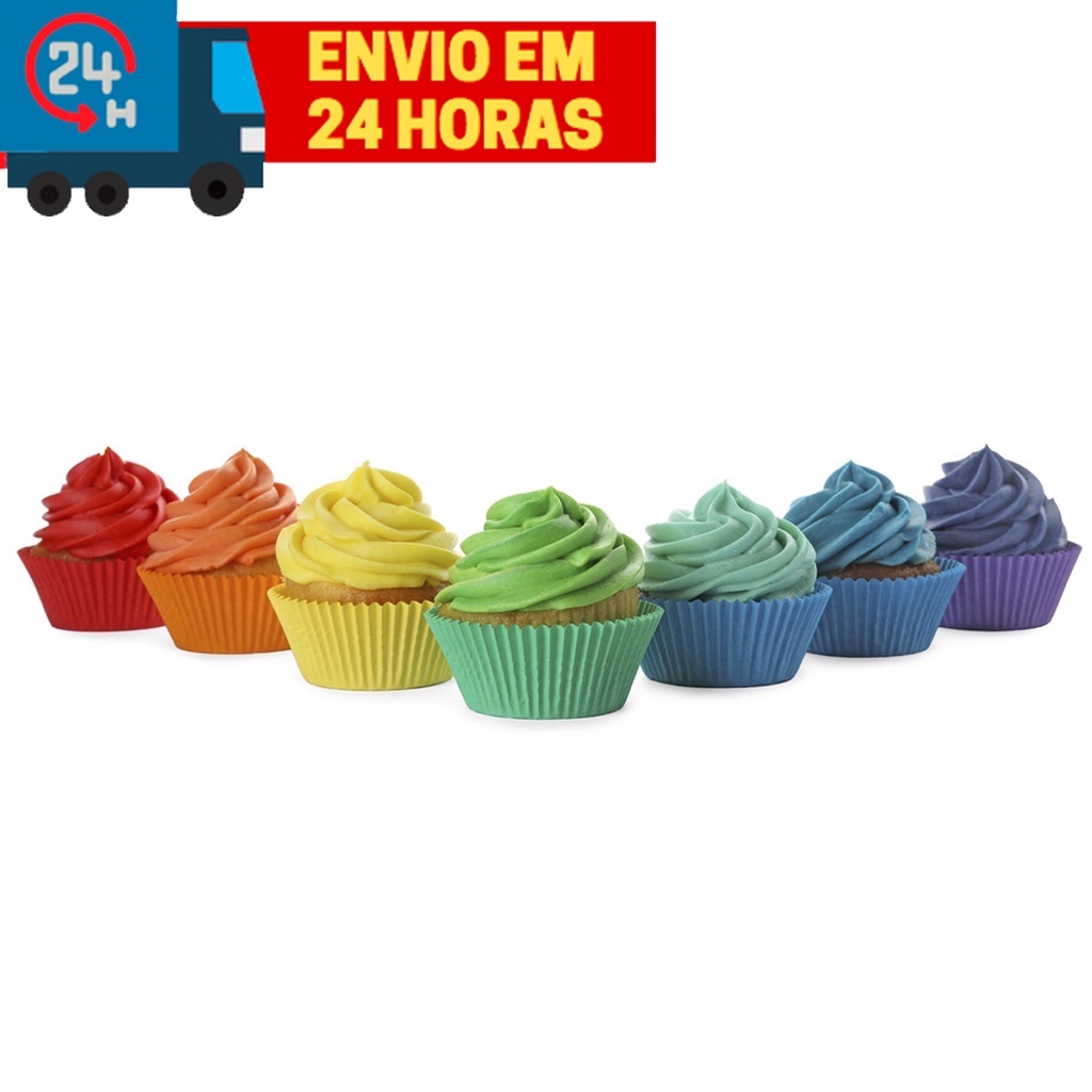 Forma Forminha Cupcake Bolo Papel Forneavel com 45 Unidades