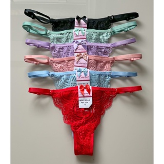 kit 5 calcinha sexy de renda com alça reguláveis e laçarote atrás feminina tanga sensual C24