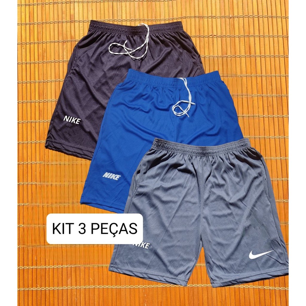Kit 3 Shorts Calção Dry Fit Masculino Esporte