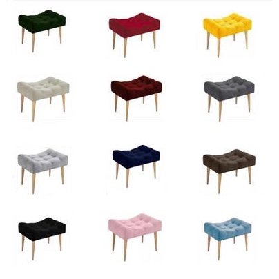 Puff retangular pé palito com detalhe em costura - Várias cores