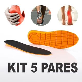 KIT Palmilha Ortopédica De P.U Em Gel Anti-impacto Anatômica Gel Super Confortavel Linha Confort kit 5 pares