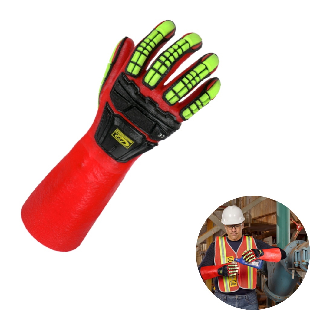Ansell Ringers Traffic R-307 Guanti Alta Visibilità Verdi – Riflettenti Per Controllo Del Traffico, Corsa E Lavori Stradali, Taglia S