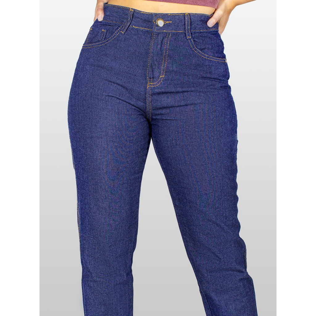 Calça Mom Boyfriend Jeans Básica 100% Algodão Premium