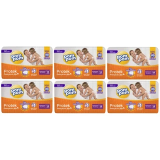 Kit Fraldas Descartáveis Proteção de Mãe Pompom Grandinhos - 84 Unidades/Tiras