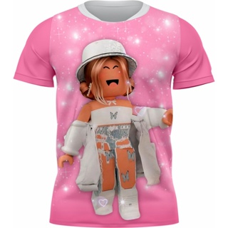 Camiseta Blusa Infantil Roblox Bacon Girl Avatar Menina