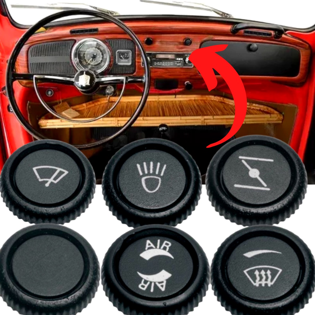 Botão Painel Interior Fusca Brasília Kombi variant 1971 a 1996 | Shopee ...