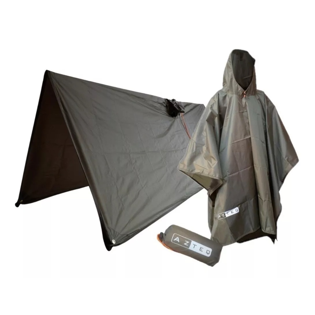 Poncho Capa Chuva Capuz vira Lona Toldo Kocan Azteq Impermeável ...