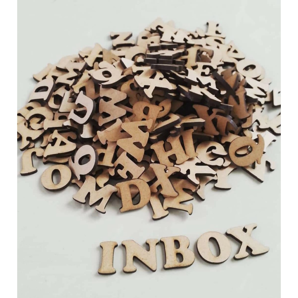 KIT Letras em mdf cru 3mm - 2cm de altura 260 letras | Shopee Brasil