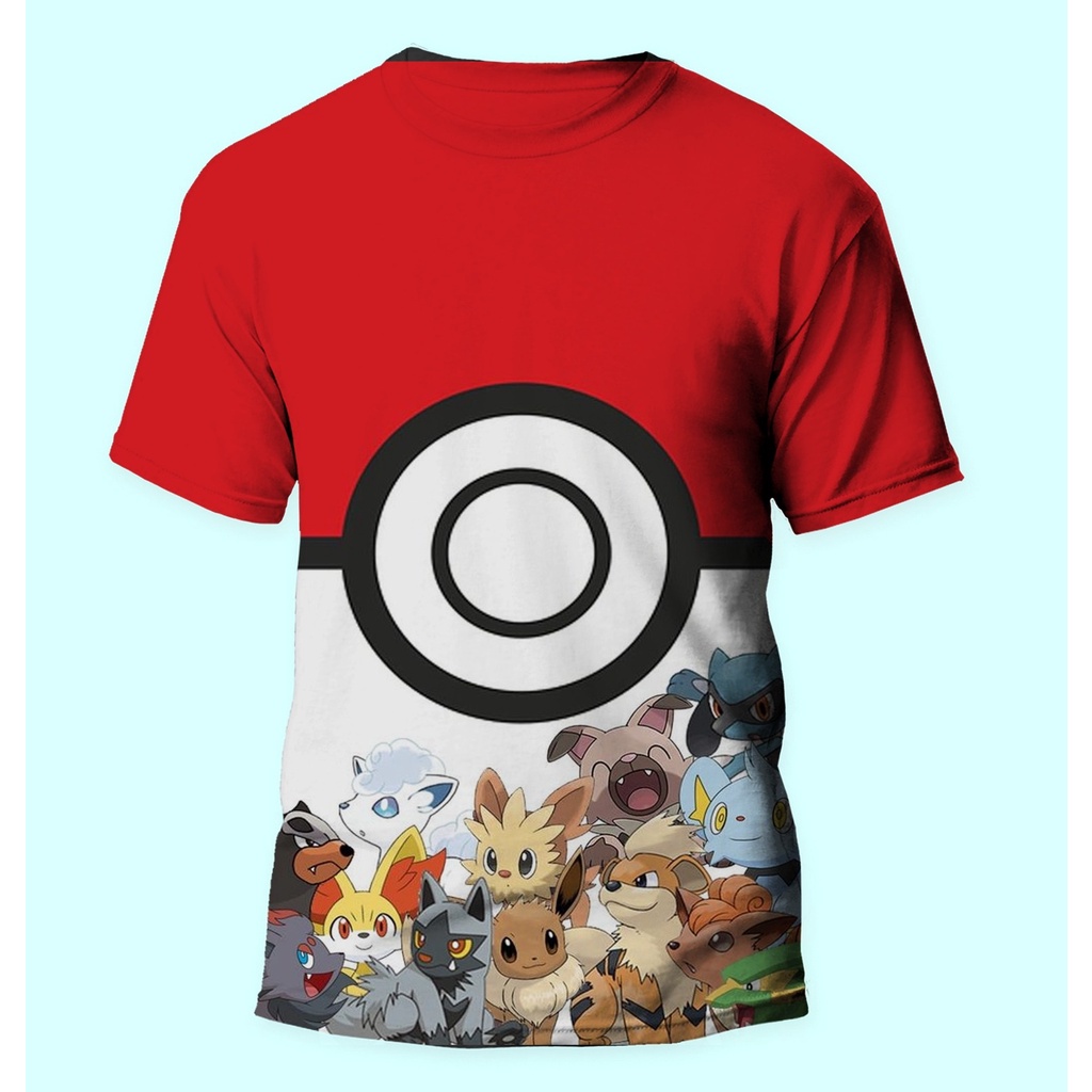 Camiseta Algodão Anime Pokemon Fofo Jigglypuff - Cinza