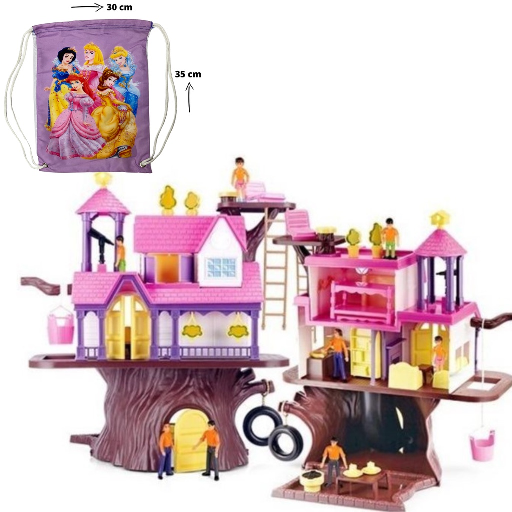 Brinquedos casa de boneca com música led luz em miniatura móveis acessórios  da boneca castelo musical dollhouse modelo de brinquedo para meninas  presente - AliExpress