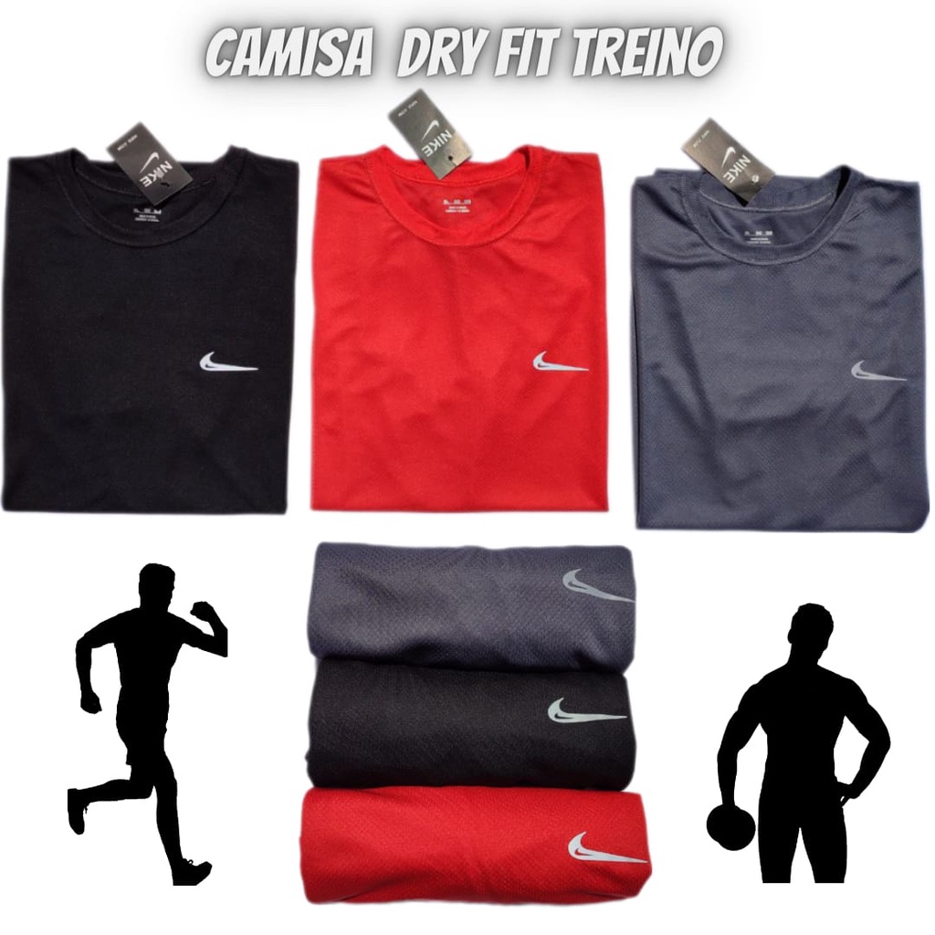 Promoção KIT 3 Camiseta Dry Fit Masculina NK - Casual Treino Academia Esportes Exercícios Corrida