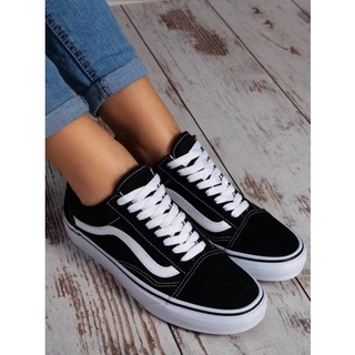Tênis VNS Old Skool Vulcanizado preto e branco Casual masculino e feminino vans