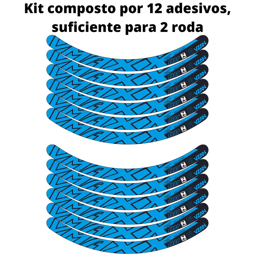 Kit com 12 Adesivos para duas Rodas Vmaxx Aro 29 para bicicletas freio ...