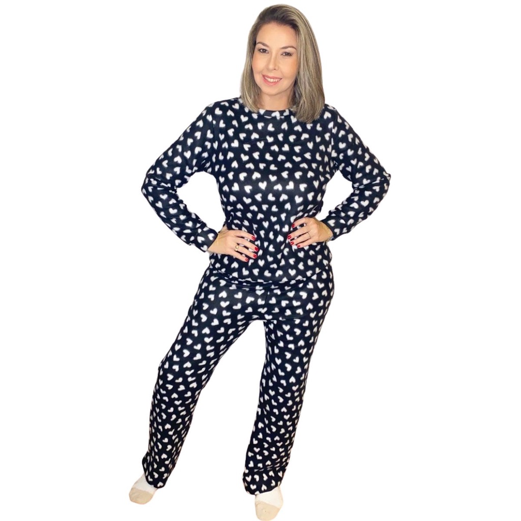 Pijama Adulto Soft Feminino e Masculino Soft Quentinho | Shopee Brasil