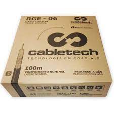 Cabo Coaxial Rg6 Cobreado Rolo 100 Metros Pronta Entrega