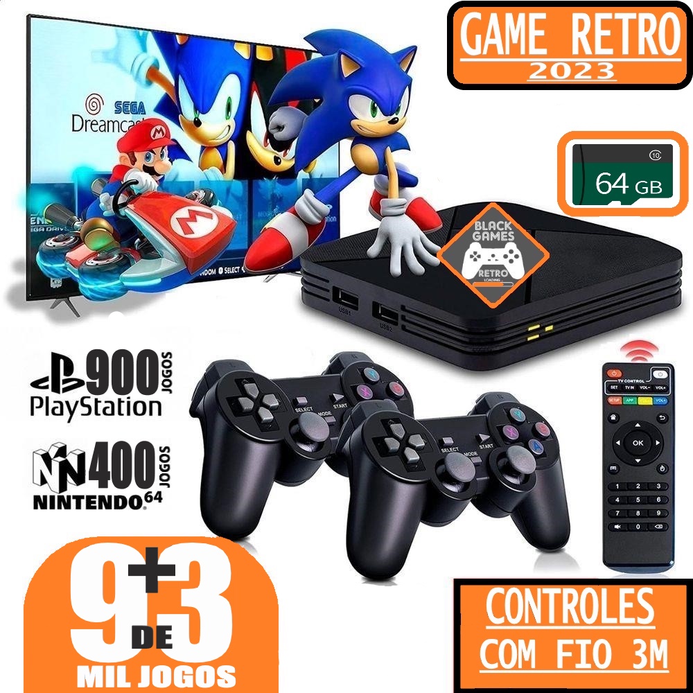 VIDEO GAME RETRO 11 MIL JOGOS + 2 CONTROLES PSX (SEM FIO)