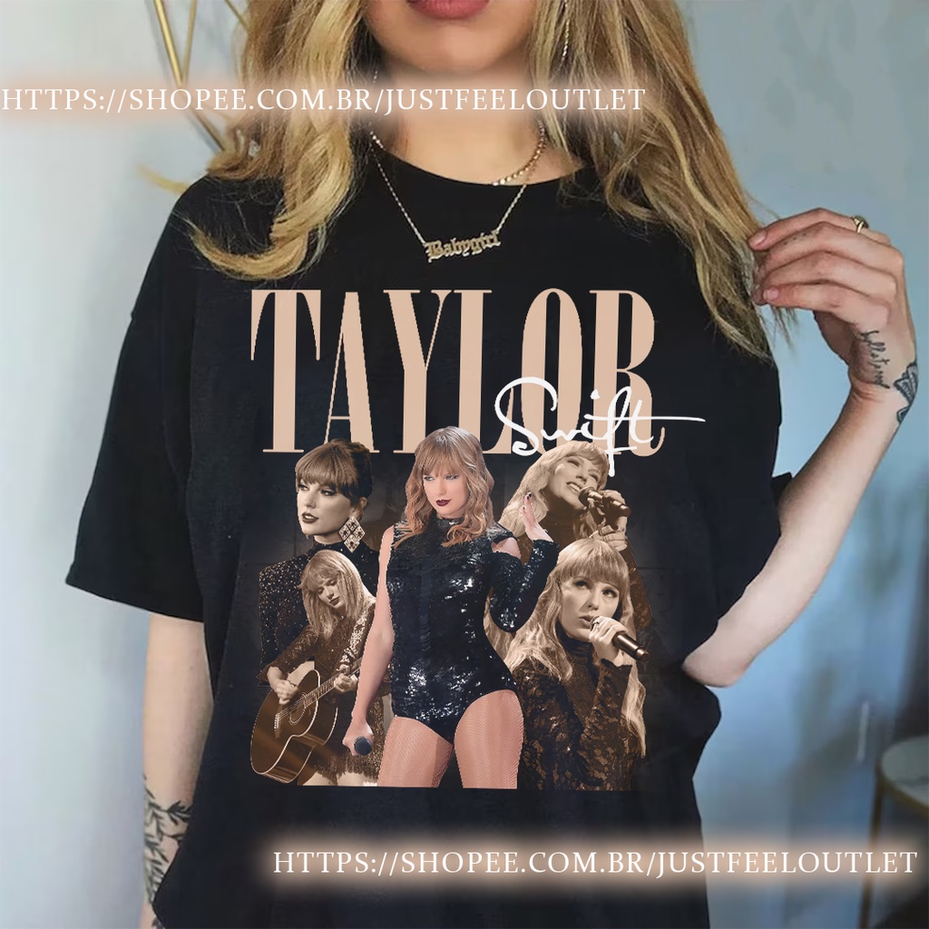 Camiseta T-shirt Unissex Algodão Taylor Swift Eras 90'