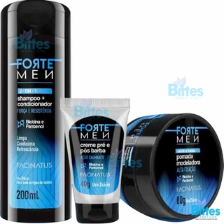 KIT FORTE MEN FACINATUS COSMÉTICOS CABELO E BARBA