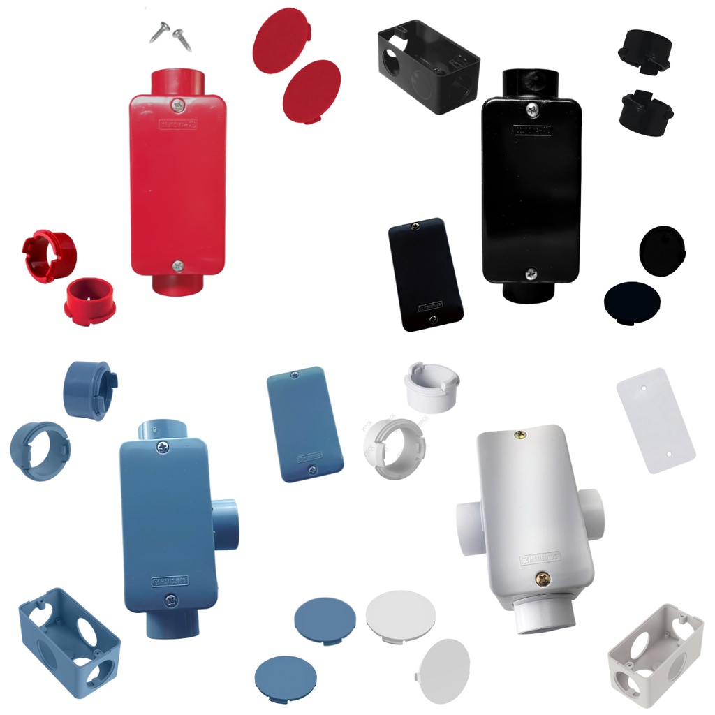 Conjunto Completo de Instalação Sobrepor P/ Caixa de Passagem PVC 4/2pol + Adaptador Reforçado P/ Eletroduto Anti-Chamas 3/4pol