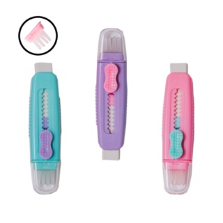 Borracha Escolar Retrátil CIS Sweep Com Vassourinha - Unidade / Kit com 3