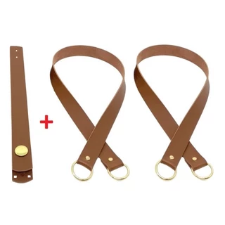 kit de fecho lapela e 2 alças meia argola em couro ecológico.