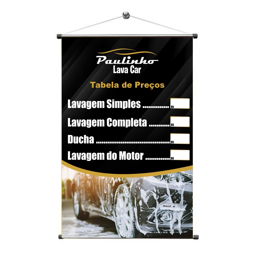 Placa Faixa Banner Lava Car Lava Jato Estetica Automotiva