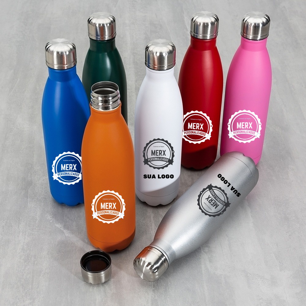 50 Garrafas Inox 750ml Personalizadas com a sua logomarca divulgação ...