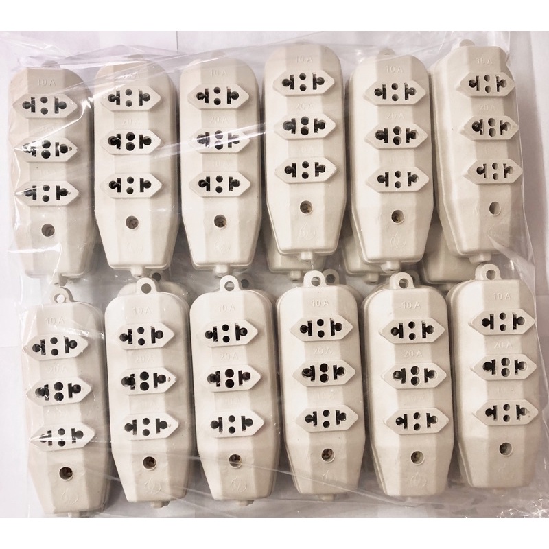 (PROMOÇÃO)TOMADA EM BARRA 3 ENTRADAS KIT 5 UNIDADES