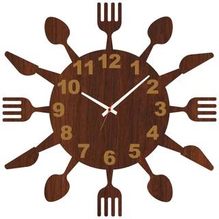 Relógio De Parede de Cozinha Talheres Decorativo Grande Sala Cozinha Hall 40 CM