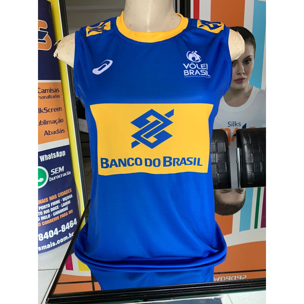 Camisa Brasil regata azul Personalizada(nome+número)
